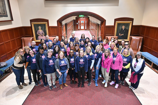 Photo taken in the Great Hall of everyone who participated in the 2022 Walk-A-Thon