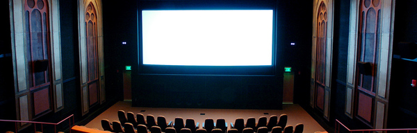 A photo of Browning Cinema including the movie screen and theater seating