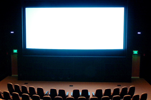 A photo of Browning Cinema including the movie screen and theater seating